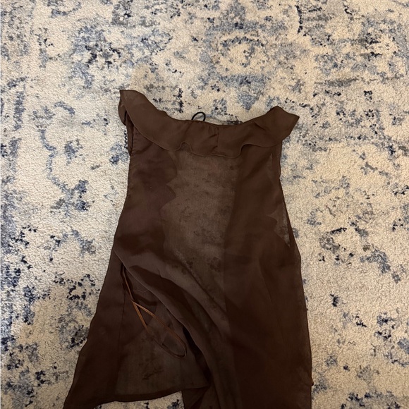 Lioness Brown Ruffled Tank Top - Picture 3 of 3